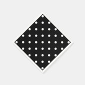 Retro White Polka Dots on Black Servet (Hoek)