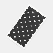 Retro White Polka Dots on Black Servet (Hoek)