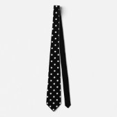 Retro White Polka Dots on Black Stropdas (Voorkant)