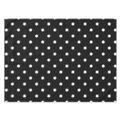 Retro White Polka Dots on Black Tafelkleed (Voorkant (Horizontaal))