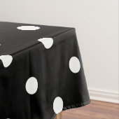 Retro White Polka Dots on Black Tafelkleed (Voorbeeld)