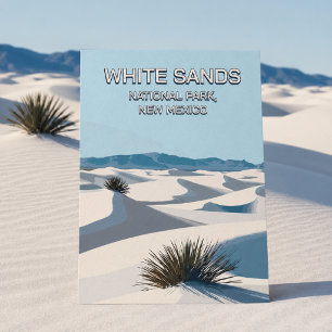 Retro White Sands National Park New Mexico Vintage Briefkaart