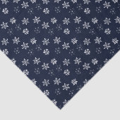 Retro White Snowflakes op donkerblauw Tissuepapier (Detail)