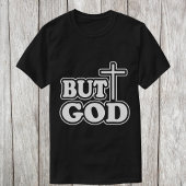 Retro WHITE Typografie 'MAAR GOD 'ZWART T-shirt