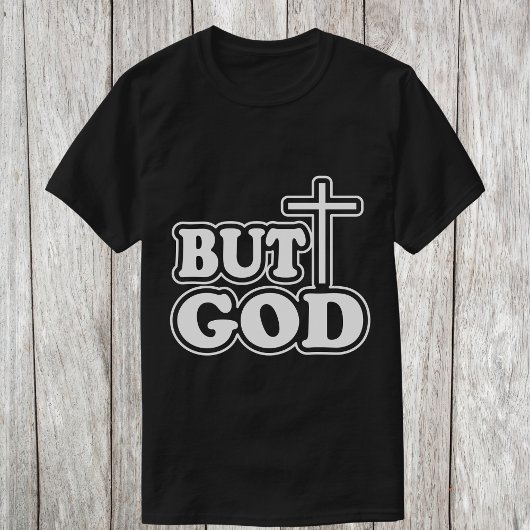 Retro WHITE Typografie 'MAAR GOD 'ZWART T-shirt