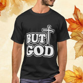 Retro WHITE Typografie 'MAAR GOD 'ZWART T-shirt