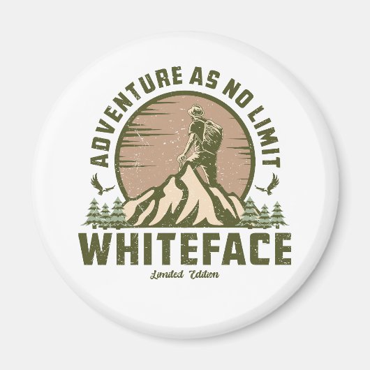 Retro Whiteface Mountain Hike Magneet (Voorkant)