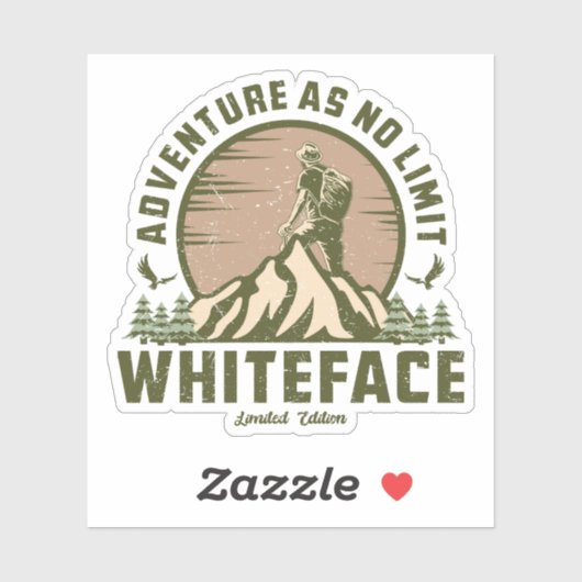 Retro Whiteface Mountain Hike Sticker (Vel)