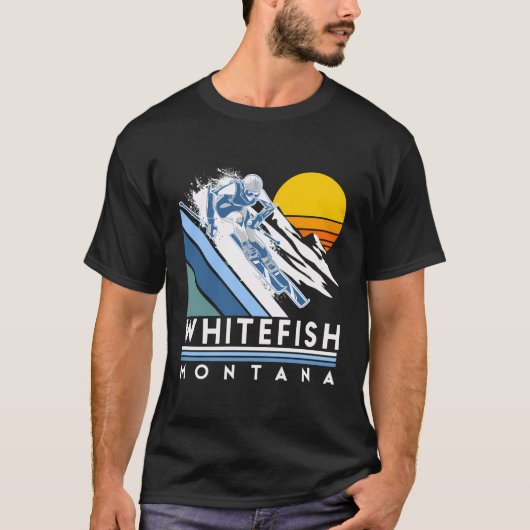 Retro Whitefish Montana Ski T-shirt (Voorkant)