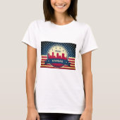 Retro Wichita Kansas Skyline T-shirt (Voorkant)