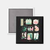 Retro Wicked Stamps Christmas Vibes Clothing Long Magneet (Voorkant / Achterkant)