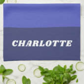 Retro Wide Blue Abstracte Stripes op maat Theedoek (Gevouwen)