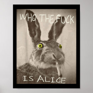 Retro Wie de F_ck is Alice Funny Rabbit Poster