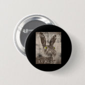 Retro Wie de FCK is Alice Funny Rabbit Ronde Button 5,7 Cm (Voorkant /achterkant)