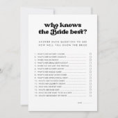 Retro Wie Weet De Bruid Beste Douche Spel Kaart (Voorkant)