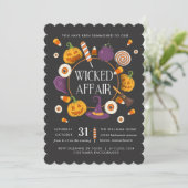 Retro Wied Affair Halloween Party Kaart (Staand voorkant)