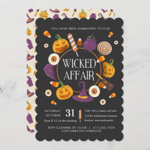 Retro Wied Affair Halloween Party Kaart