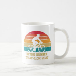 Retro Wielrennen Zonsondergang Custom Triatlon Koffiemok