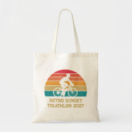 Retro Wielrennen Zonsondergang Custom Triatlon Tote Bag