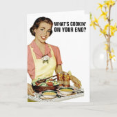 RETRO  WIFE-Wenskaarten, gewoon om Hi te zeggen Kaart (Gele Bloem)