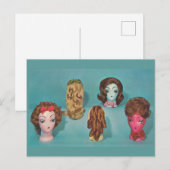Retro Wig Briefkaart (Voorkant / Achterkant)