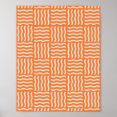 Retro Wiggle Noodle Pattern Poster – Levendig Abst (Voorkant)