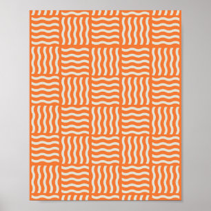 Retro Wiggle Noodle Pattern Poster – Levendig Abst