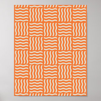 Retro Wiggle Noodle Pattern Poster – Levendig Abst