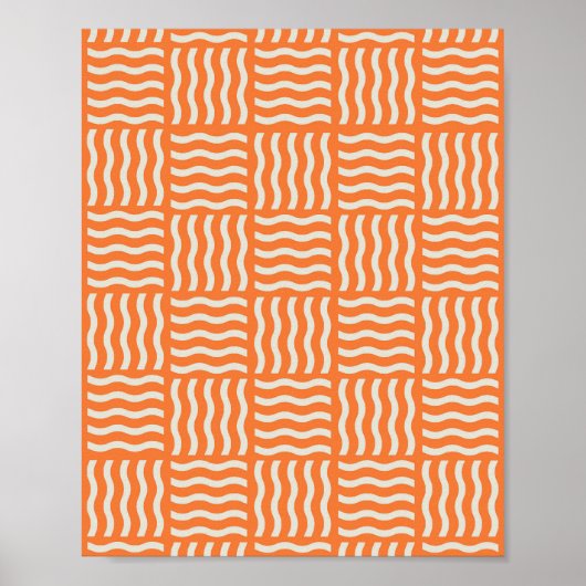 Retro Wiggle Noodle Pattern Poster – Levendig Abst (Voorkant)