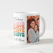 Retro wij geloven in Sinterklaas Kerstmis 2 foto's Grote Koffiekop (Voorkant rechts)