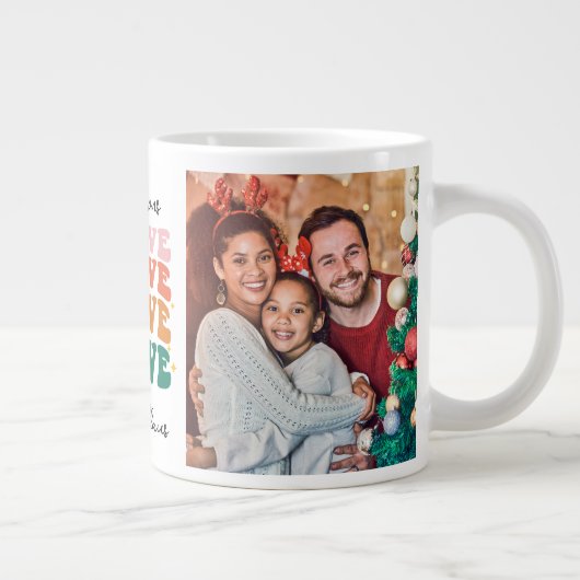 Retro wij geloven in Sinterklaas Kerstmis 2 foto's Grote Koffiekop (Rechts)