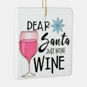 Retro Wijn Kerstversiering, Grappige Wijnliefhebbe Keramisch Ornament (Rechts)