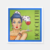 Retro Wijn (Party) Cocktailservetten Servetten (Voorkant)