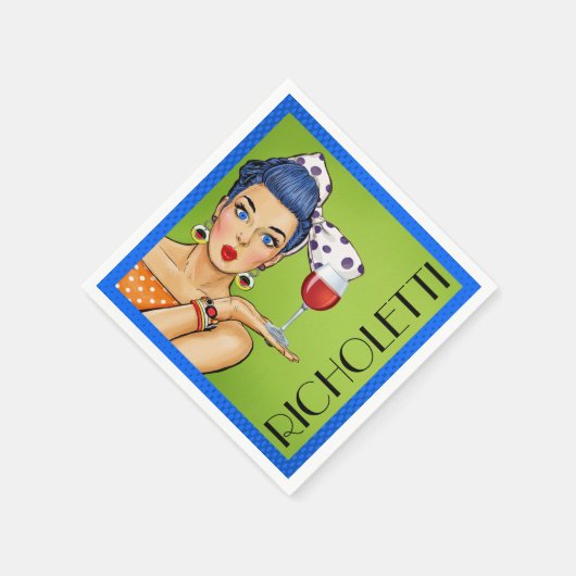 Retro Wijn (Party) Cocktailservetten Servetten (Hoek)