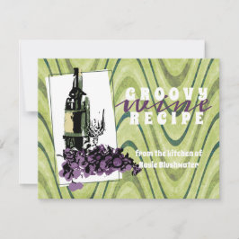 Retro-wijndruiven gourmet-recept-kaart bedankkaart