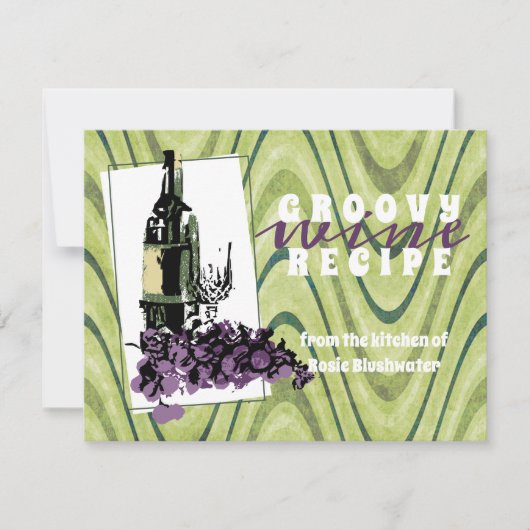 Retro-wijndruiven gourmet-recept-kaart bedankkaart (Voorkant)