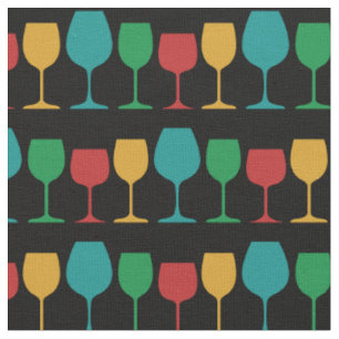 Retro wijnglas Cute vintage mod Stof