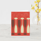 Retro wijnglas ontwerp kaart (Gele Bloem)