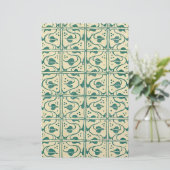 Retro wijnstokpaardjes briefpapier (Staand voorkant)