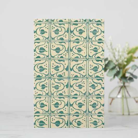 Retro  wijnstokpaardjes briefpapier (Staand voorkant)