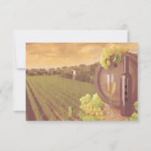 Retro Wijnveld Zonsondergang Trouwfeest RSVP (Achterkant)