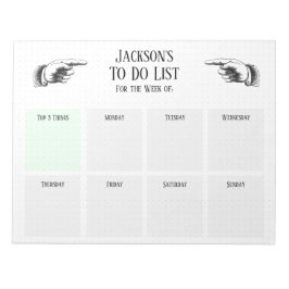 Retro Wijzende Handen Takenlijst Notitieblok