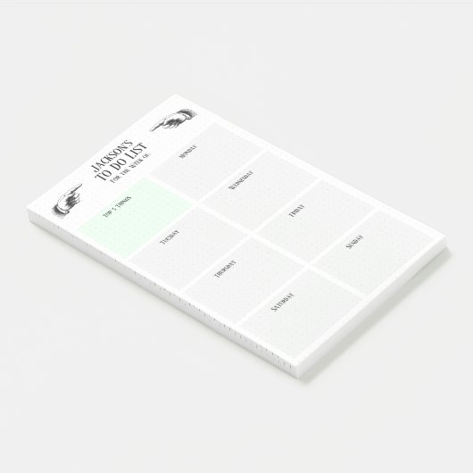 Retro Wijzende Handen Takenlijst Post-it® Notes (Schuin)