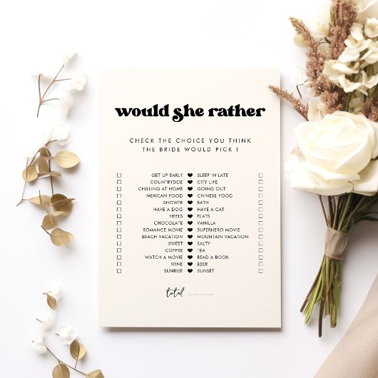 Retro wil liever Vrijgezellenfeest spel Kaart