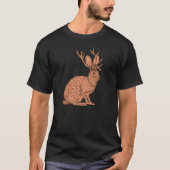 Retro Wild Animal Jackrabbit met Antelope Horns J T-shirt (Voorkant)