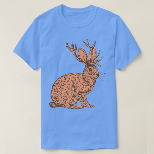 Retro Wild Animal jackrabbit met antelope horns J T-shirt (Design voorkant)