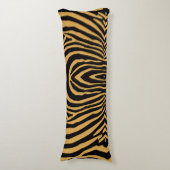 RETRO WILD ANIMAL PRINT PATROON GOUD ZWART GESTREE LICHAAMSKUSSEN (Voorkant Verticaal)