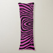 RETRO WILD ANIMAL PRINT PATROON ROZE ZWART GESTREE LICHAAMSKUSSEN (Voorkant Verticaal)