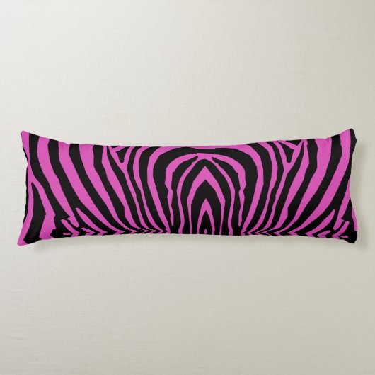 RETRO WILD ANIMAL PRINT PATROON ROZE ZWART GESTREE LICHAAMSKUSSEN (Voorkant)
