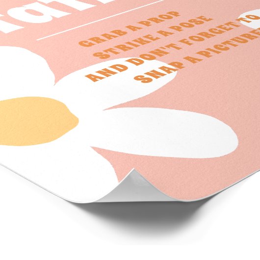 Retro Wild Daisy Boho Groovy Verjaardag Fotobord Poster (Hoek)